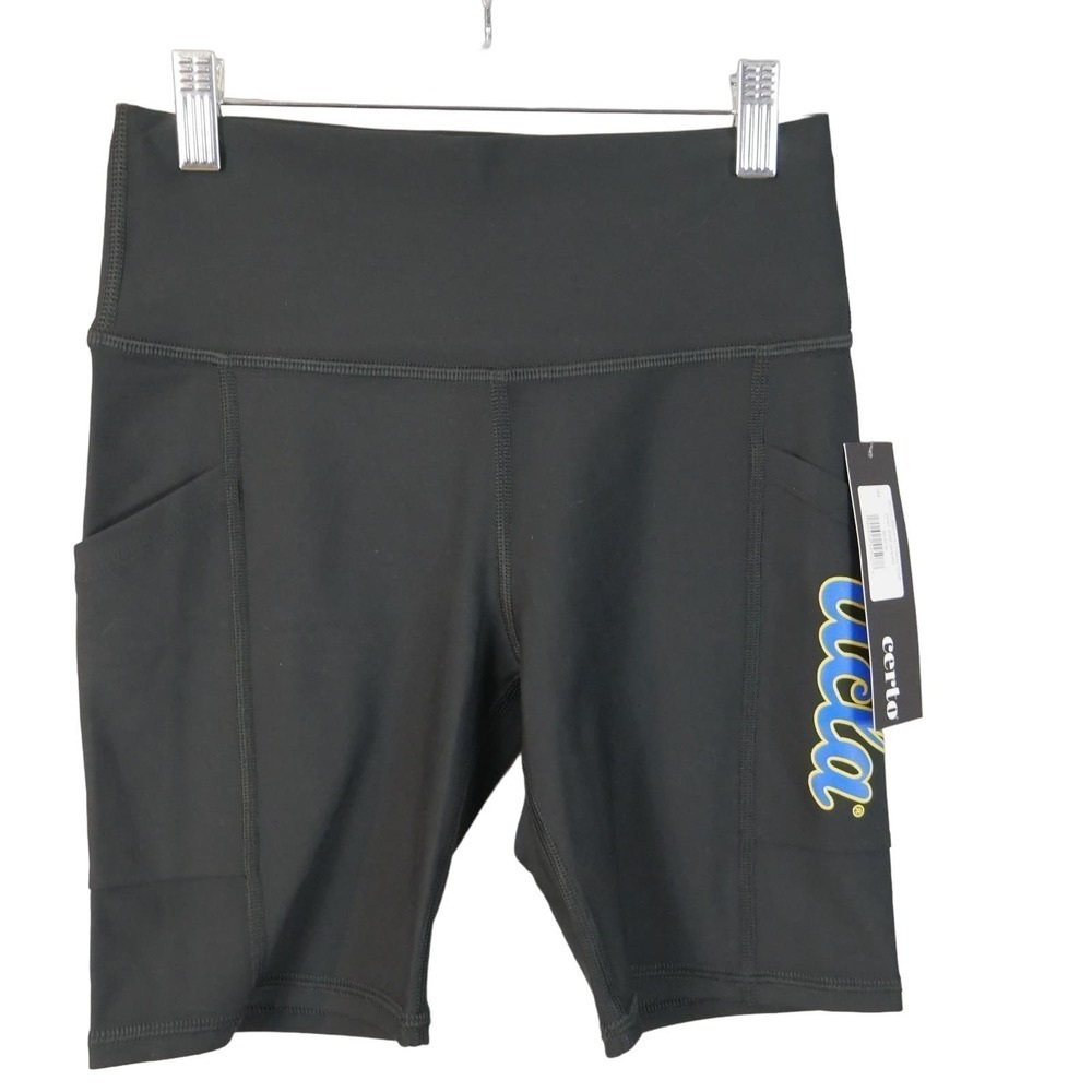 Certo UCLA Black Blue Bike Cycling Shorts Stretch Two Pocket Size Small NWT